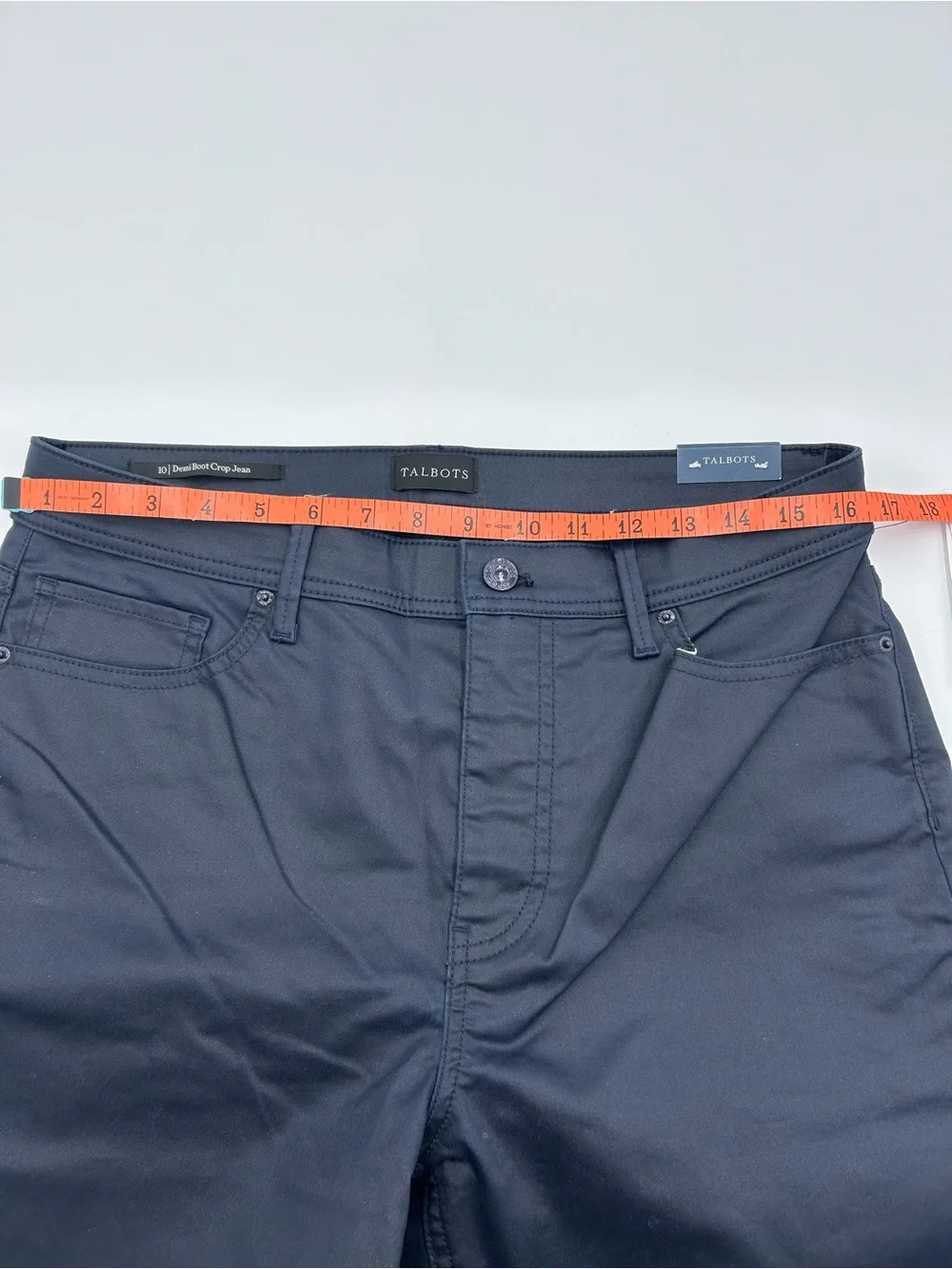 Talbots Women’s Dk Blue Demi Boot Crop Jean 10 NWT